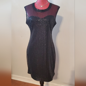 Express Black Sequins‎ LBD / Cocktail Dress - M